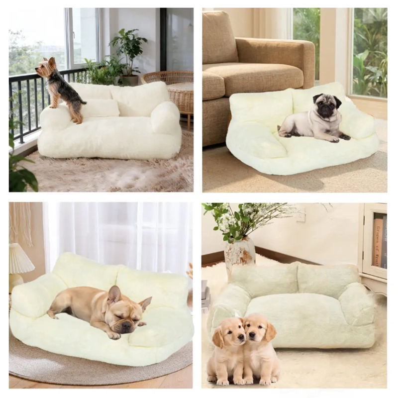 CAMA SOFA RELAJANTE PARA MASCOTAS TALLA L BLANCO - 4