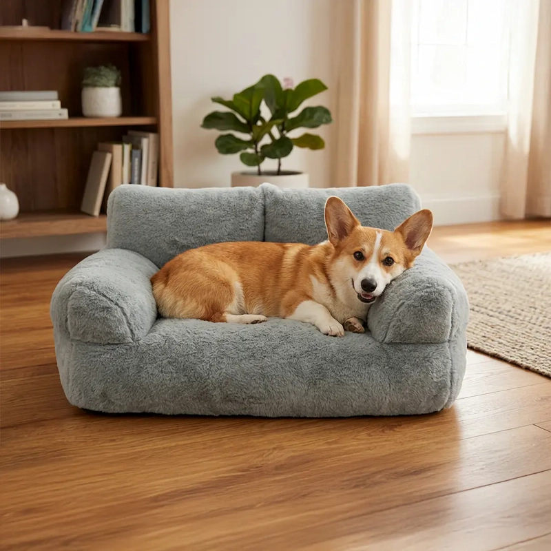 CAMA SOFA RELAJANTE PARA MASCOTAS TALLA L GRIS - 3