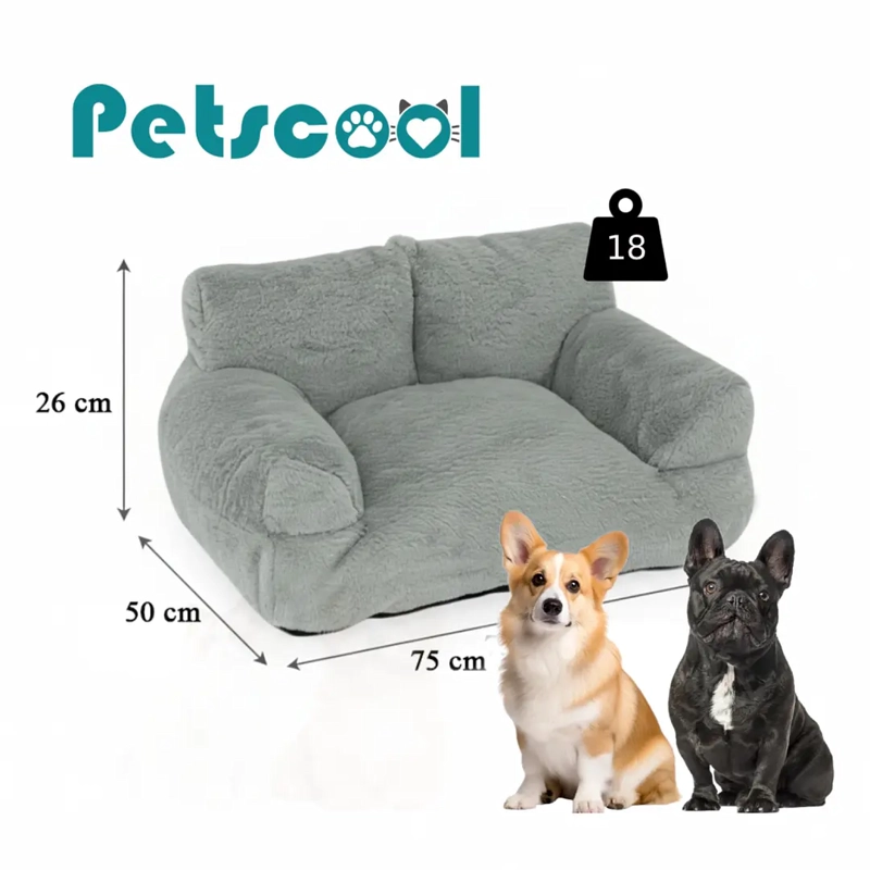 CAMA SOFA RELAJANTE PARA MASCOTAS TALLA L GRIS - 7