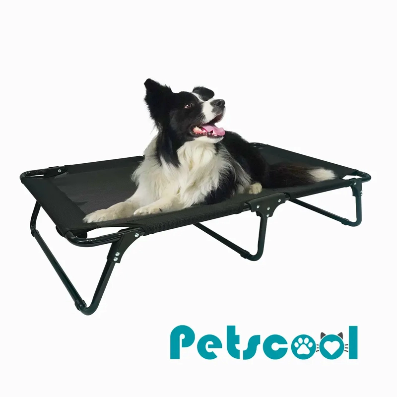 CAMA ELEVADA PARA PERRO TALLA M PLEGABLE 30 KG NEGRA - 2