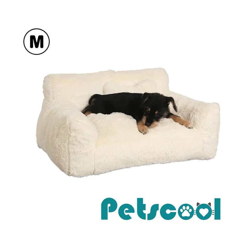 CAMA SOFA RELAJANTE PARA MASCOTAS PETSCOOL TALLA M BLANCO - 2