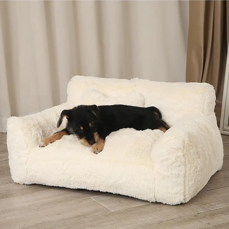 CAMA SOFA RELAJANTE PARA MASCOTAS PETSCOOL TALLA M BLANCO - 3