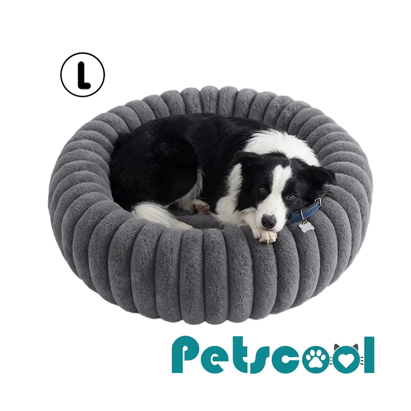 CAMA NIDO DONUT ANTI ANSIEDAD TALLA L PETSCOOL GRIS 70CM - 2