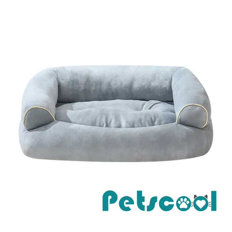CAMA SOFA PARA PERROS PETSCOOL TALLA M LAVABLE Y ORTOPEDICA 70X55 GRIS - 1