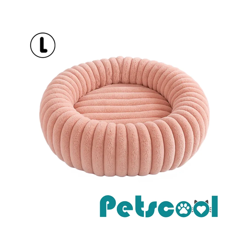 CAMA NIDO DONUT ANTI ANSIEDAD TALLA L PETSCOOL ROSA 70CM - 1