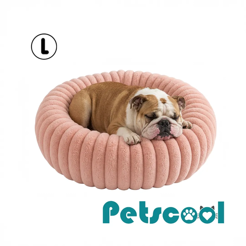 CAMA NIDO DONUT ANTI ANSIEDAD TALLA L PETSCOOL ROSA 70CM - 2