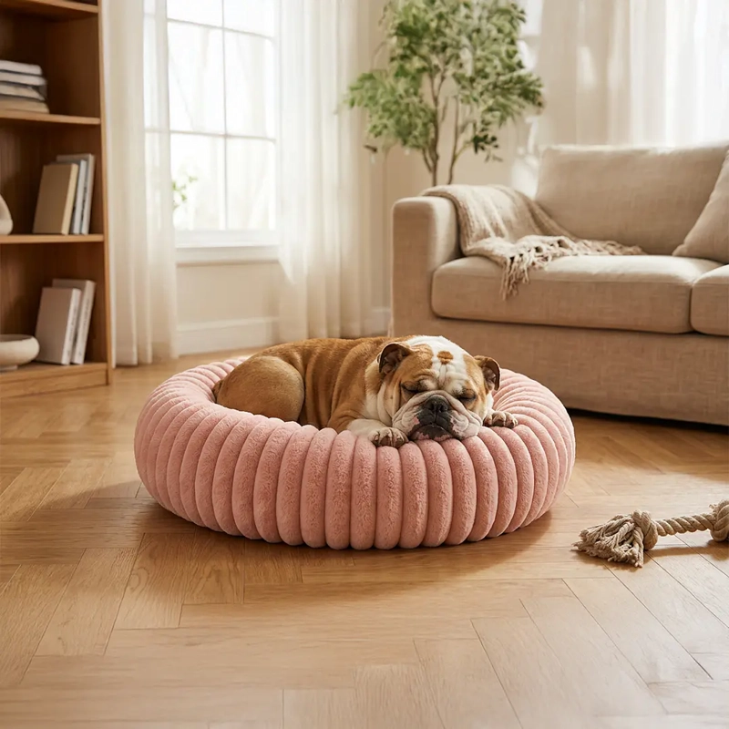CAMA NIDO DONUT ANTI ANSIEDAD TALLA L PETSCOOL ROSA 70CM - 3