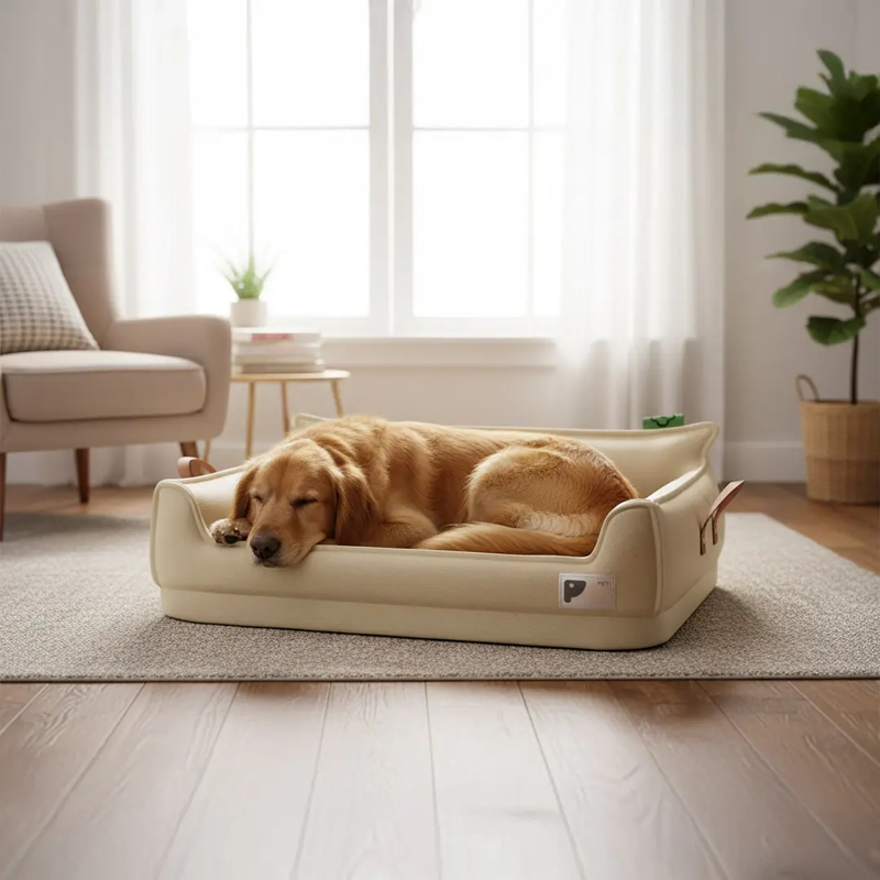 CAMA SOFA DE PERRO IMPERMEABLE 4 ESTACIONES BEIGE TALLA M HASTA 25 KG - 5