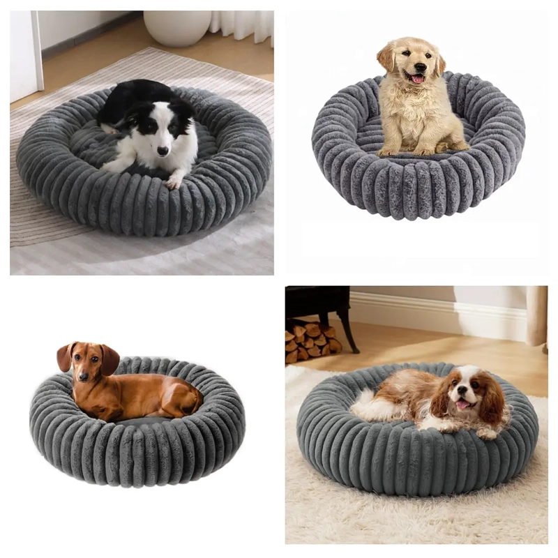 CAMA NIDO DONUT ANTI ANSIEDAD TALLA M PETSCOOL GRIS 60CM - 4