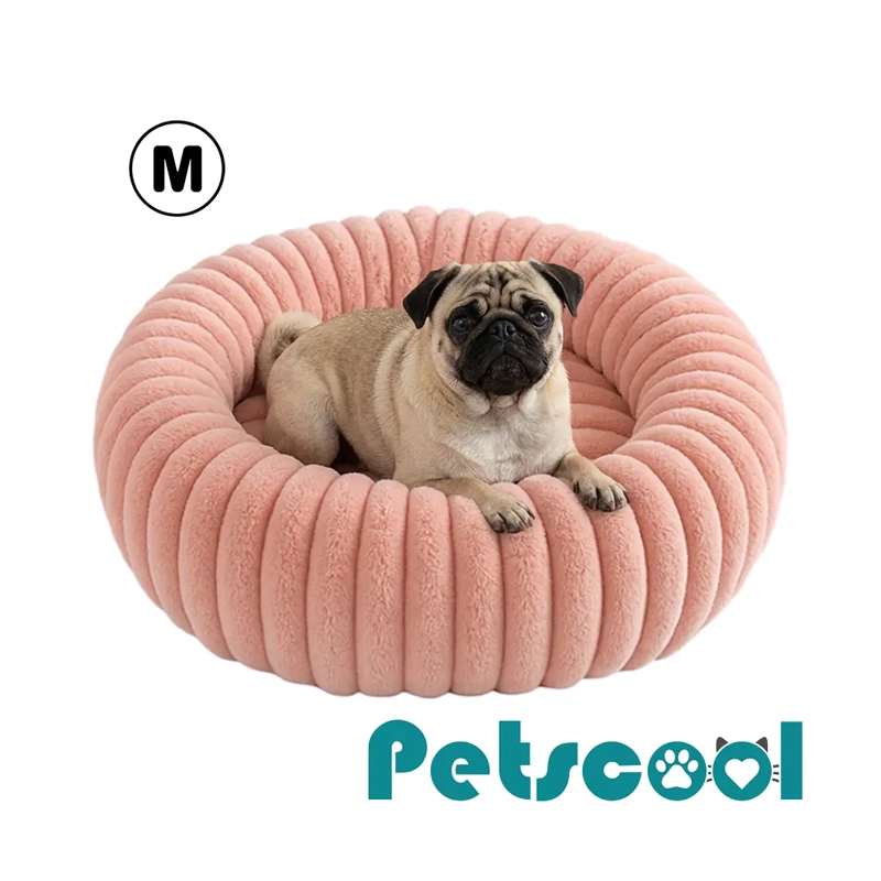 CAMA NIDO DONUT ANTI ANSIEDAD TALLA M PETSCOOL ROSA 60CM - 2