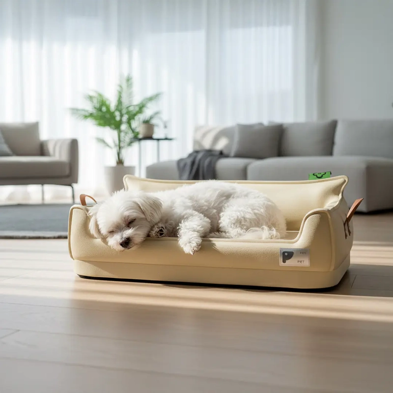CAMA SOFA DE PERRO IMPERMEABLE 4 ESTACIONES BEIGE TALLA S HASTA 15 KG - 5
