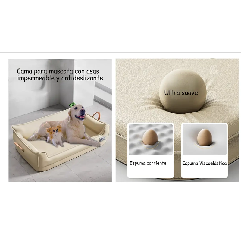 CAMA SOFA DE PERRO IMPERMEABLE 4 ESTACIONES BEIGE TALLA S HASTA 15 KG - 8