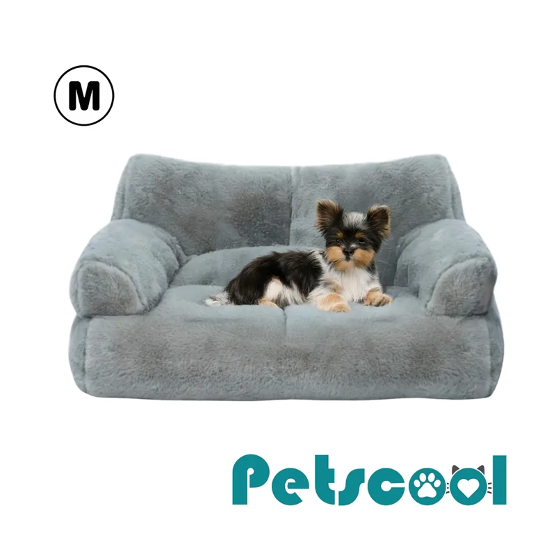 CAMA SOFA RELAJANTE PARA MASCOTAS PETSCOOL TALLA M GRIS - 2