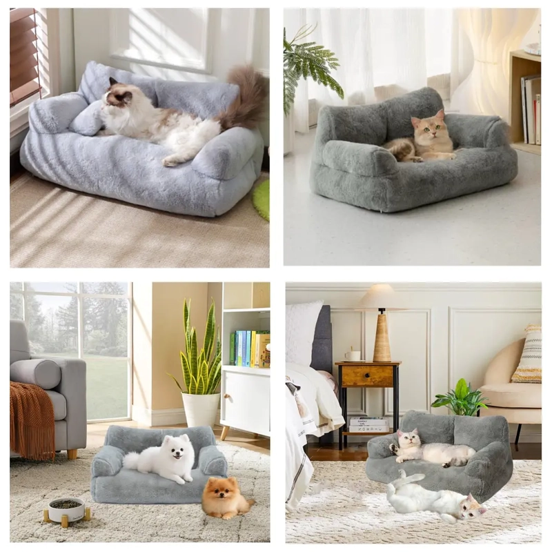 CAMA SOFA RELAJANTE PARA MASCOTAS PETSCOOL TALLA M GRIS - 6