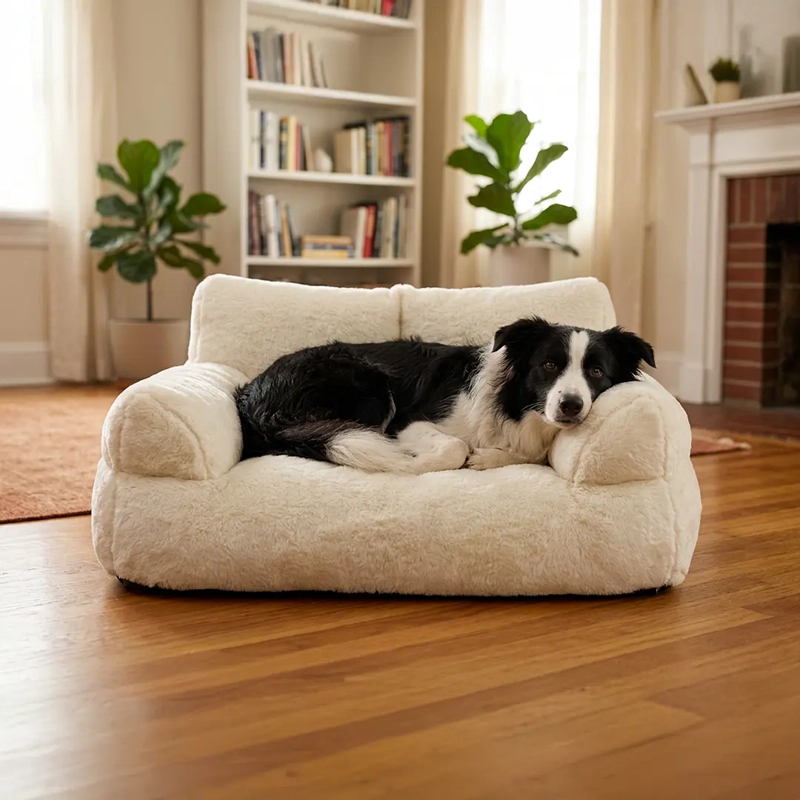 CAMA SOFA RELAJANTE PARA MASCOTAS PETSCOOL XL BLANCO - 3