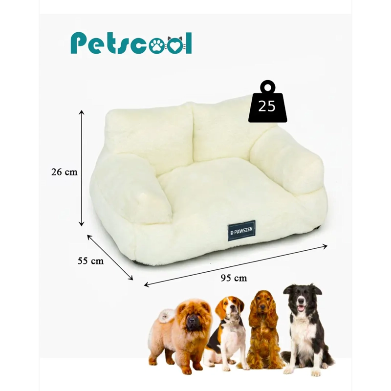 CAMA SOFA RELAJANTE PARA MASCOTAS PETSCOOL XL BLANCO - 7