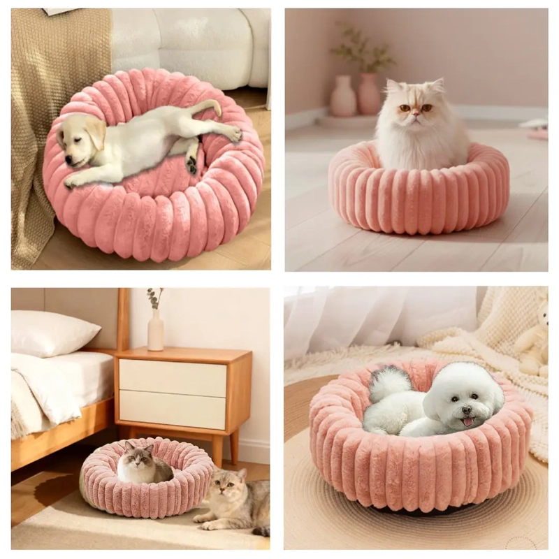 CAMA NIDO DONUT ANTI ANSIEDAD TALLA S PETSCOOL ROSA 50CM - 5