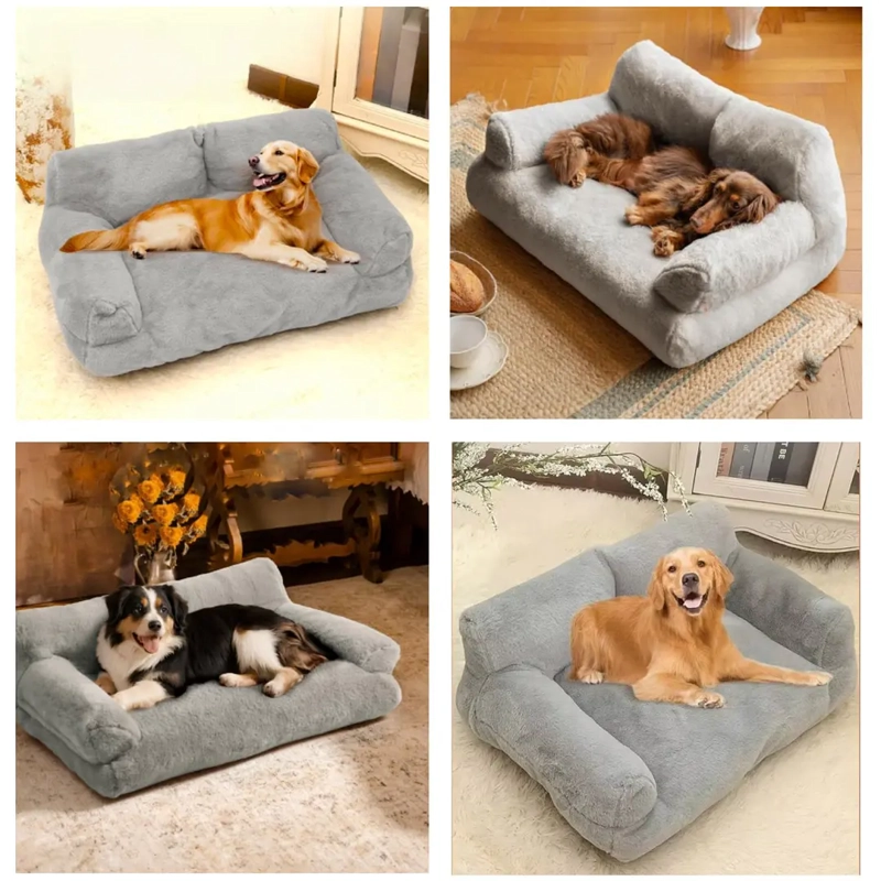 CAMA SOFA RELAJANTE PARA MASCOTAS PETSCOOL XL GRIS - 5