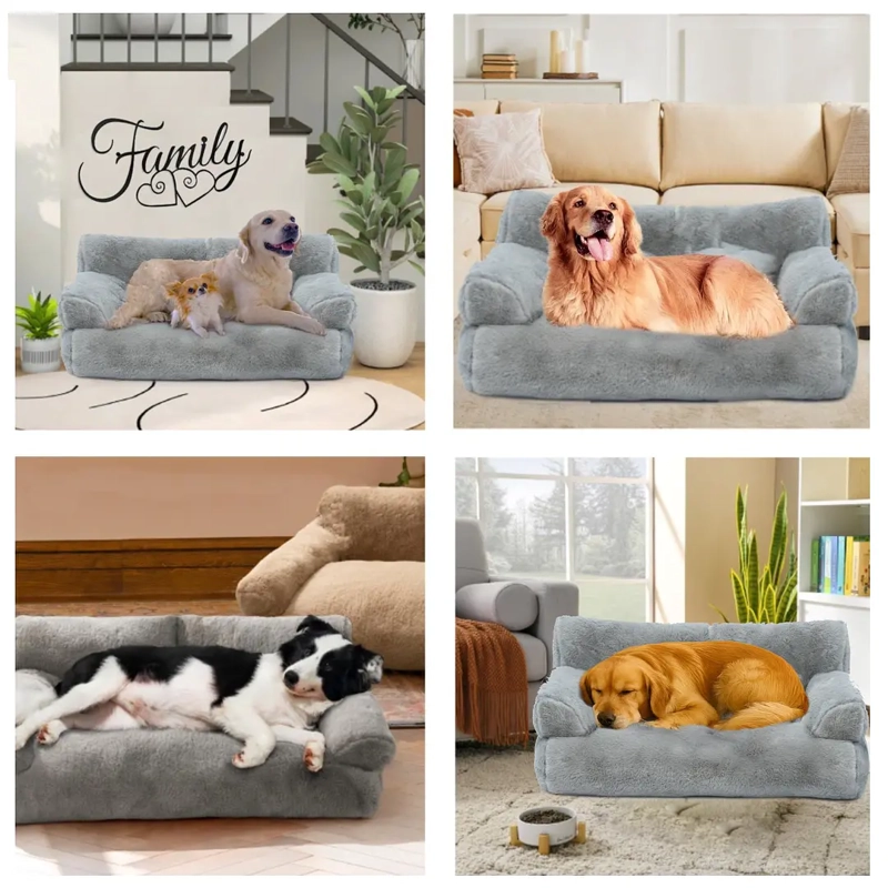 CAMA SOFA RELAJANTE PARA MASCOTAS PETSCOOL XL GRIS - 6