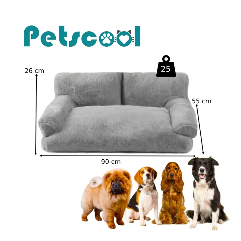 CAMA SOFA RELAJANTE PARA MASCOTAS PETSCOOL XL GRIS - 8