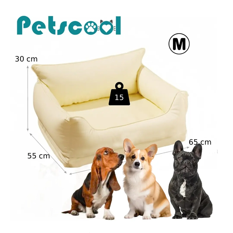 CAMA SOFA IMPERMEABLE PARA MASCOTAS BEIGE TALLA M - 10