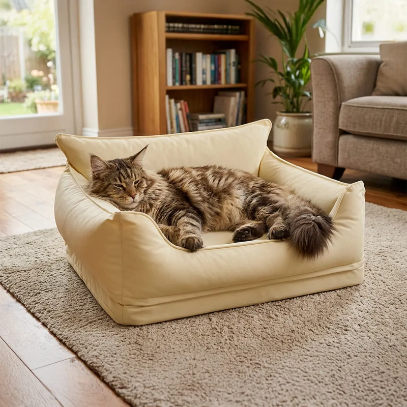 CAMA SOFA IMPERMEABLE PARA MASCOTAS BEIGE TALLA M - 6