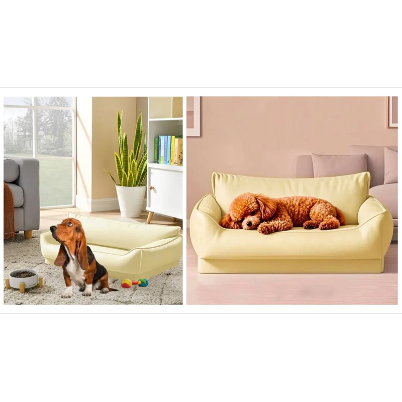 CAMA SOFA IMPERMEABLE PARA MASCOTAS BEIGE TALLA M - 7