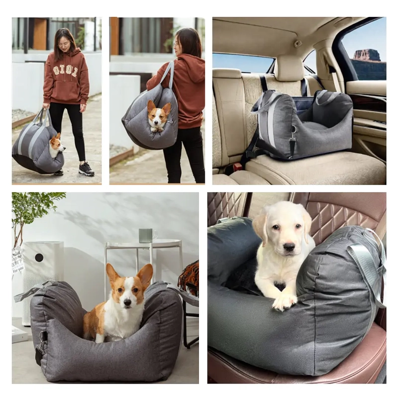 BOLSO PORTA MASCOTA 3 EN 1 PETSCOOL GRIS - 5