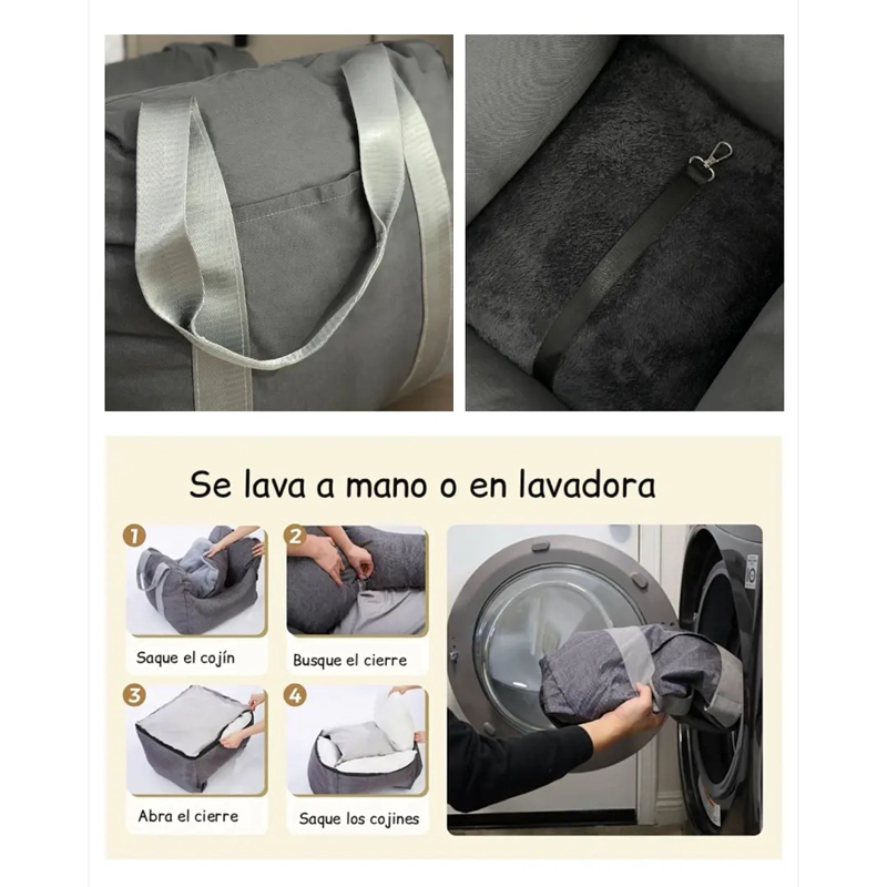 BOLSO PORTA MASCOTA 3 EN 1 PETSCOOL GRIS - 6