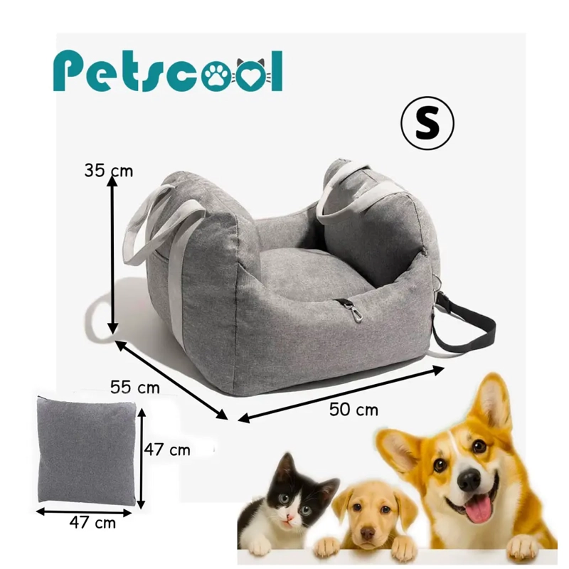 BOLSO PORTA MASCOTA 3 EN 1 PETSCOOL GRIS - 8