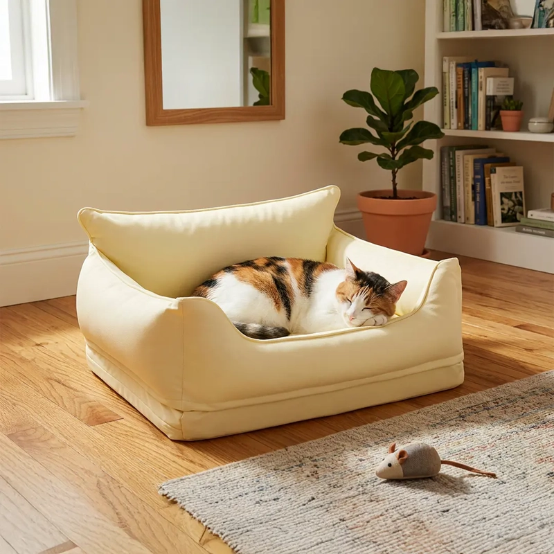 CAMA SOFA IMPERMEABLE PARA MASCOTAS BEIGE TALLA S - 3