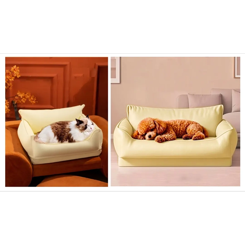 CAMA SOFA IMPERMEABLE PARA MASCOTAS BEIGE TALLA S - 6