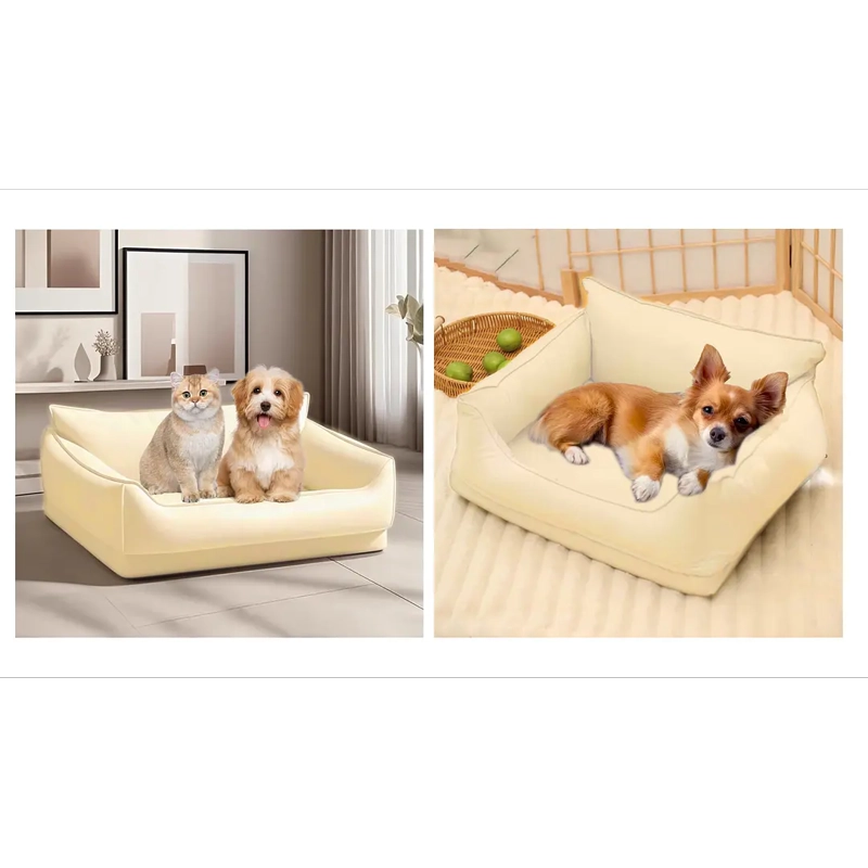 CAMA SOFA IMPERMEABLE PARA MASCOTAS BEIGE TALLA S - 8