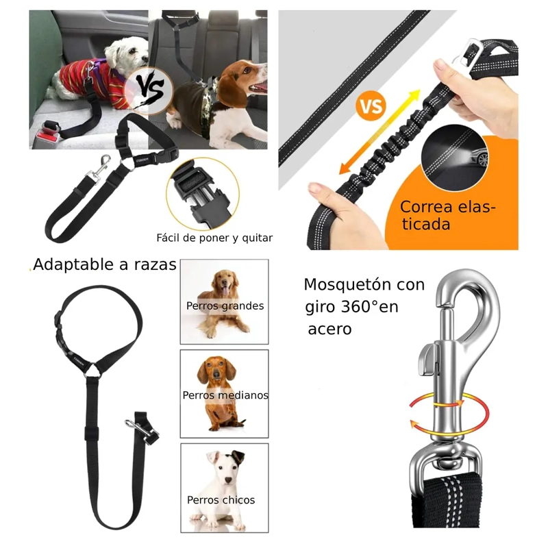 CINTURON DE SEGURIDAD AJSUTABLE PARA MASCOTA PETSCOOL - 6