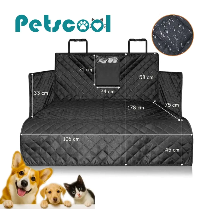 FUNDA PROTECTORA DE AUTO PARA MASCOTAS PETSCOOL NEGRO - 10