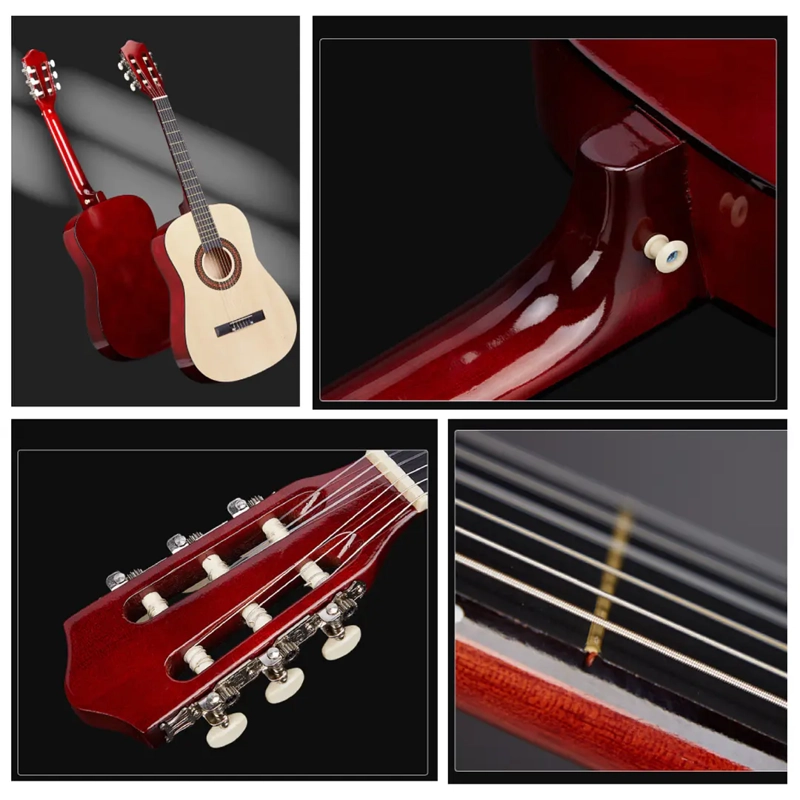 GUITARRA ACUSTICA CLASICA 39” BLANCA - 4