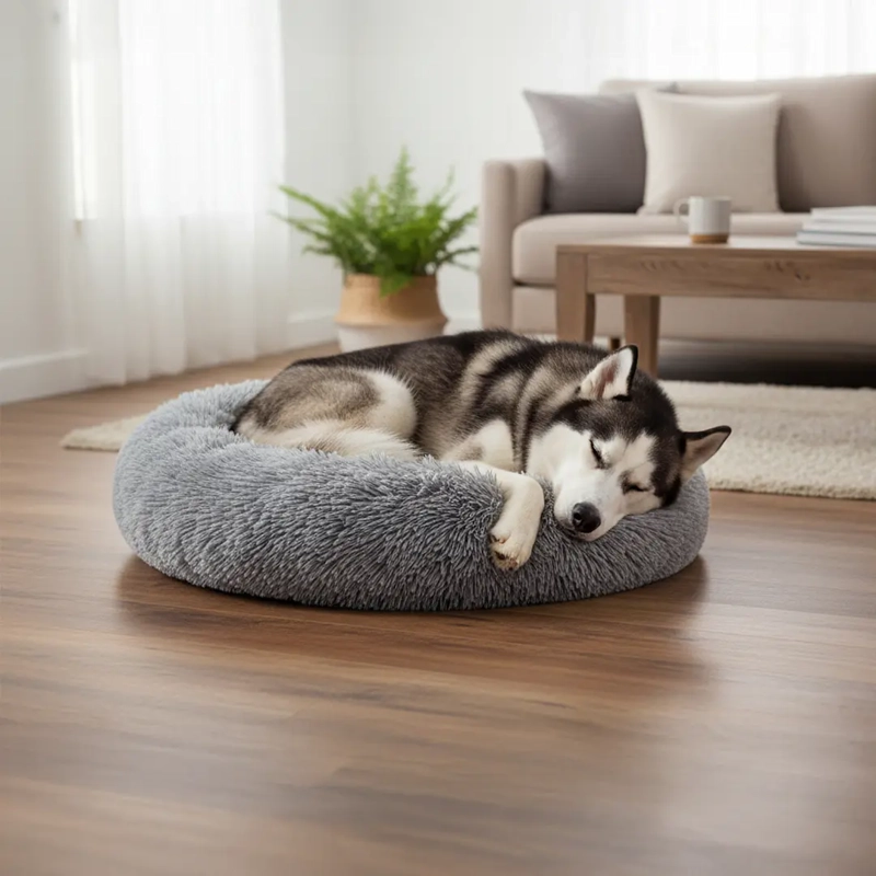 CAMA NIDO PARA MASCOTAS ANTIANSIEDAD TALLA XL PETSCOOL GRIS 80CM - 4