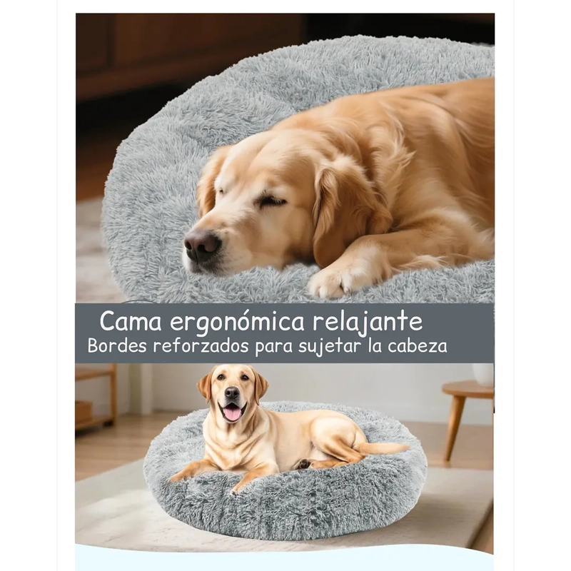 CAMA NIDO PARA MASCOTAS ANTIANSIEDAD TALLA XL PETSCOOL GRIS 80CM - 9