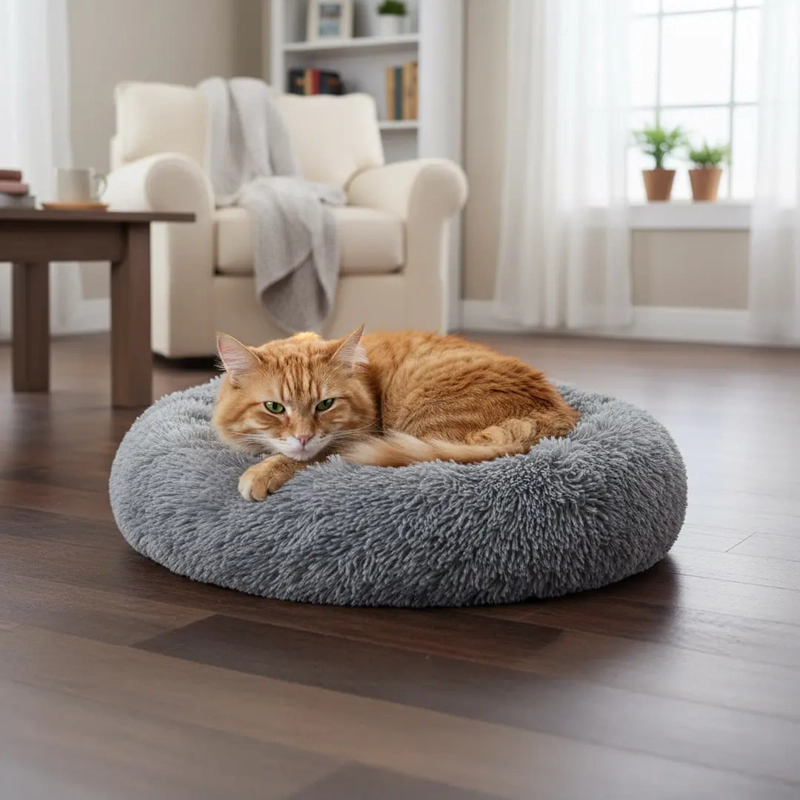 CAMA NIDO PARA MASCOTAS ANTIANSIEDAD TALLA S PETSCOOL GRIS 50CM - 3