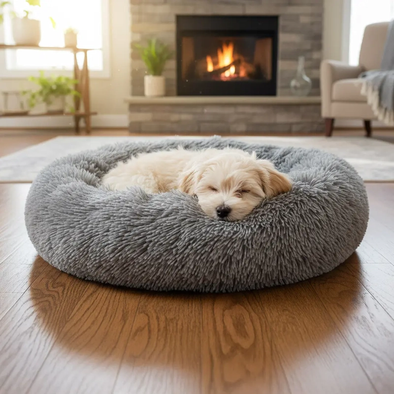 CAMA NIDO PARA MASCOTAS ANTIANSIEDAD TALLA S PETSCOOL GRIS 50CM - 4