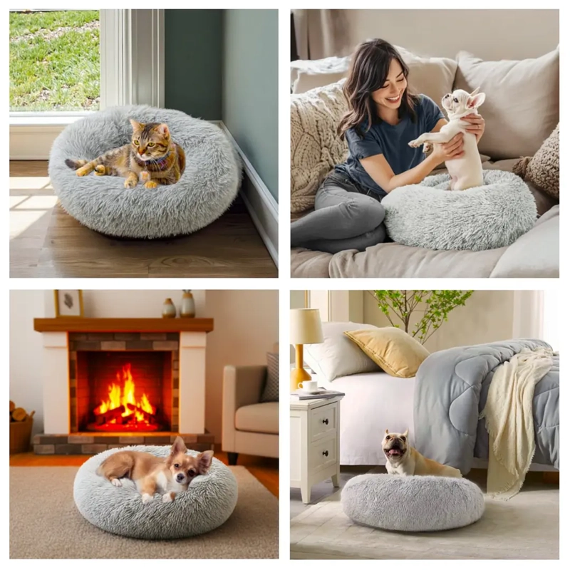 CAMA NIDO PARA MASCOTAS ANTIANSIEDAD TALLA S PETSCOOL GRIS 50CM - 5