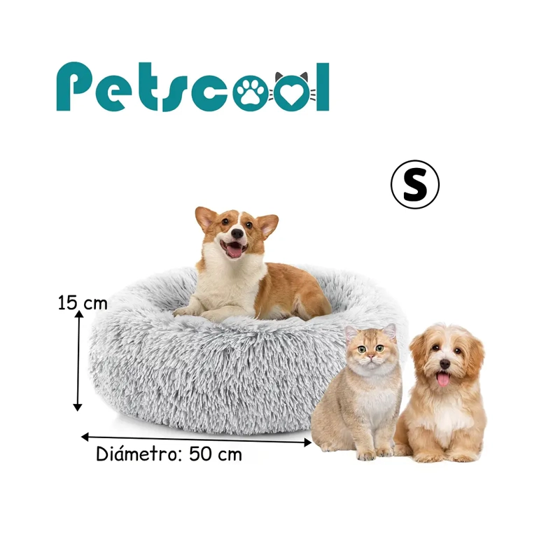 CAMA NIDO PARA MASCOTAS ANTIANSIEDAD TALLA S PETSCOOL GRIS 50CM - 9