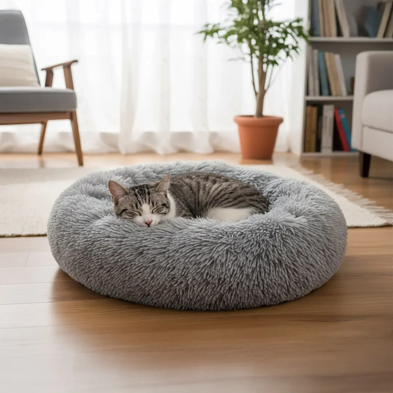 CAMA NIDO PARA MASCOTAS ANTIANSIEDAD TALLA M PETSCOOL GRIS 60CM - 3