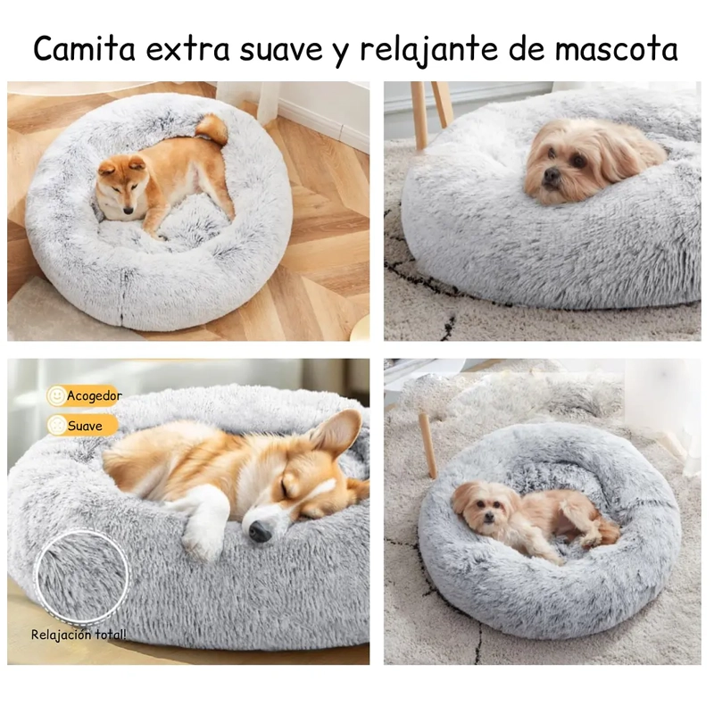 CAMA NIDO PARA MASCOTAS ANTIANSIEDAD TALLA M PETSCOOL GRIS 60CM - 8