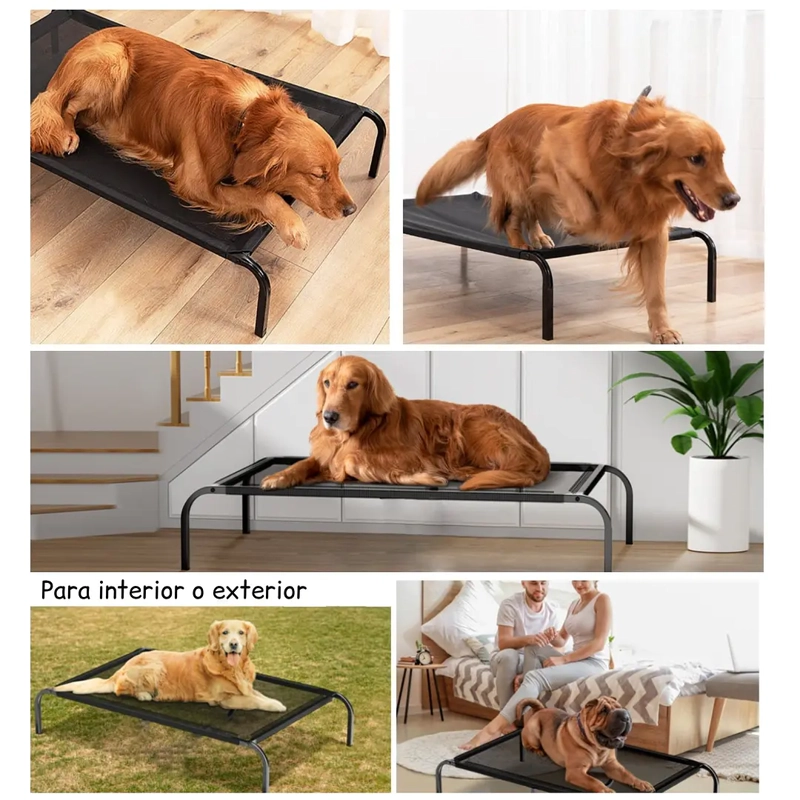 CAMA ELEVADA PARA MASCOTAS PETSCOOL TALLA L 102 X 69CM SOPORTA HASTA 40KG - 4