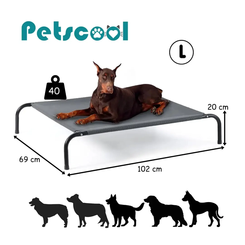 CAMA ELEVADA PARA MASCOTAS PETSCOOL TALLA L 102 X 69CM SOPORTA HASTA 40KG - 8
