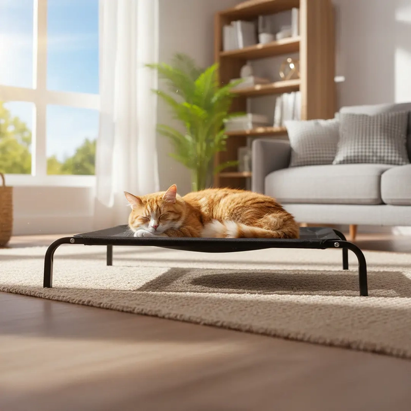 CAMA ELEVADA PARA MASCOTAS PETSCOOL TALLA S 68 X 55CM SOPORTA HASTA 15 KG - 4