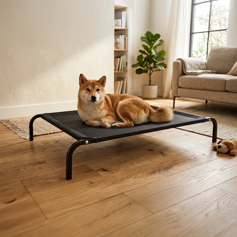 CAMA ELEVADA PARA MASCOTAS PETSCOOL TALLA M 92 X 60CM SOPORTA HASTA 30KG - 3
