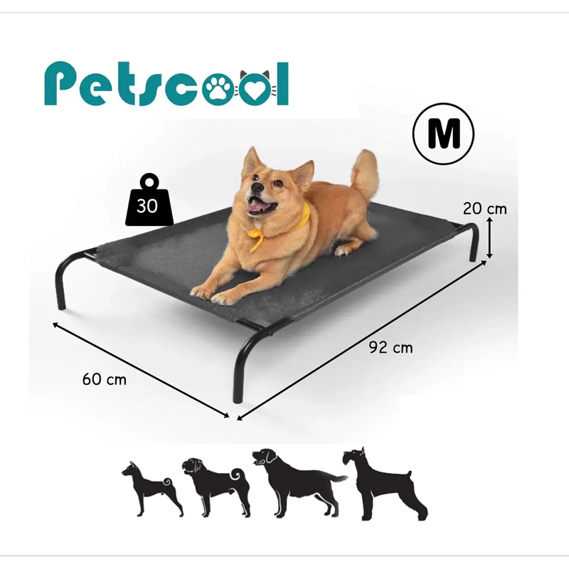 CAMA ELEVADA PARA MASCOTAS PETSCOOL TALLA M 92 X 60CM SOPORTA HASTA 30KG - 9
