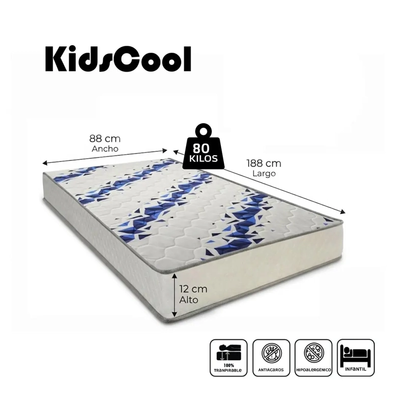 COLCHON INFANTIL MINICAMA 1,88X0,88X0,12 - D 23 - 3